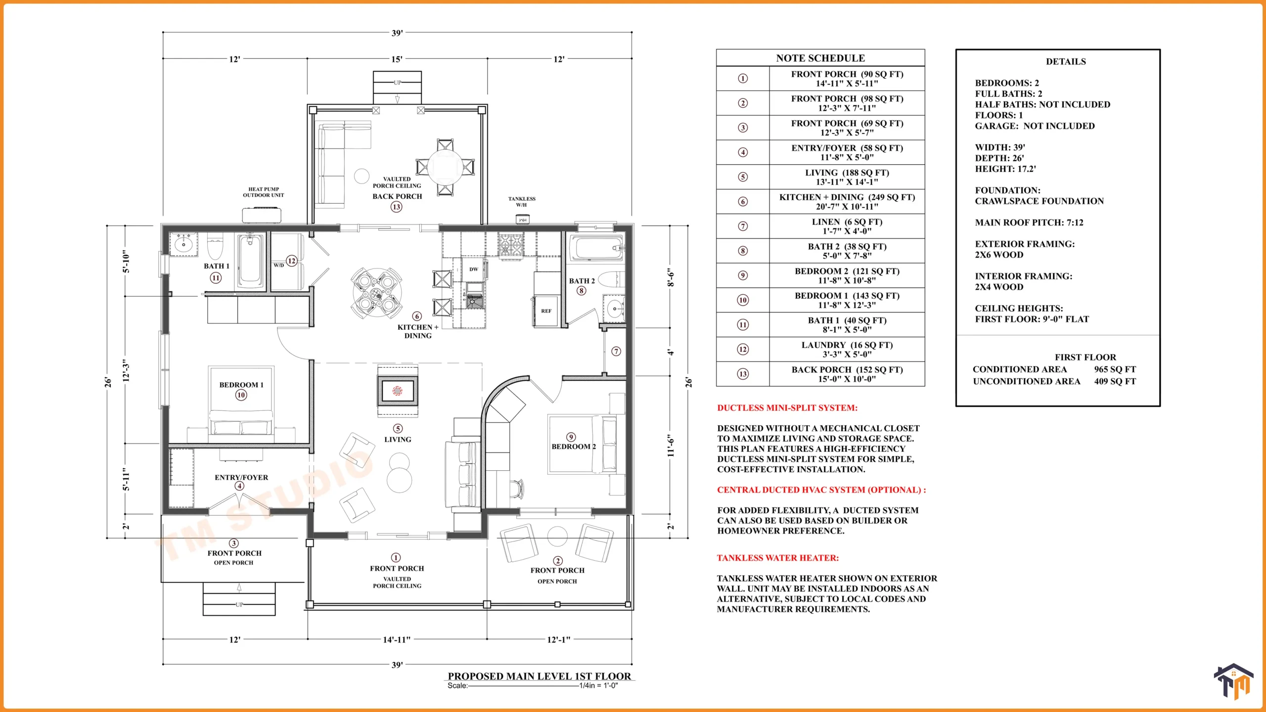 TMS-146-CF1 floor plan with details