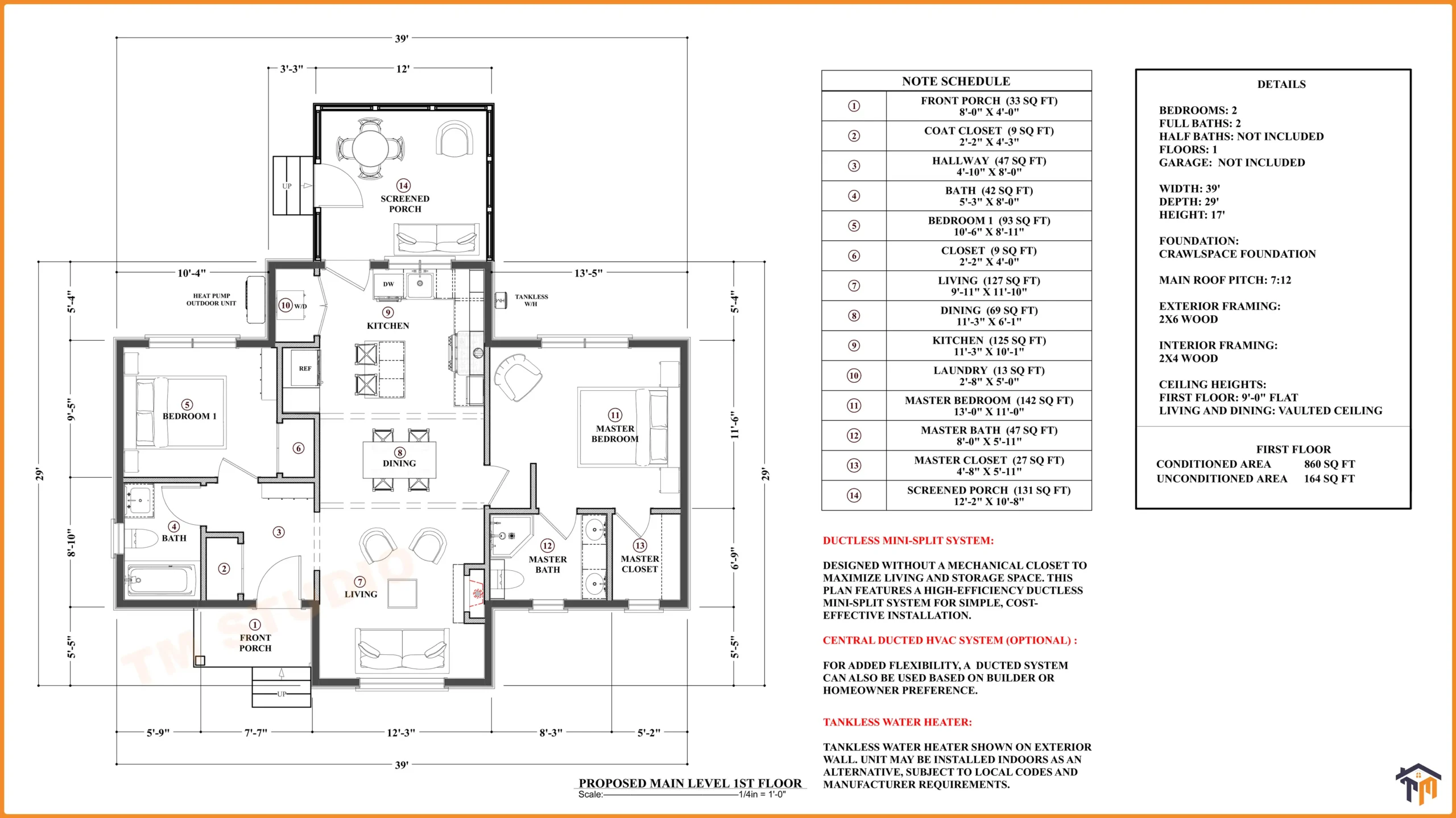 TMS-151-CF1 Floor Plan by tm studio with dimentions