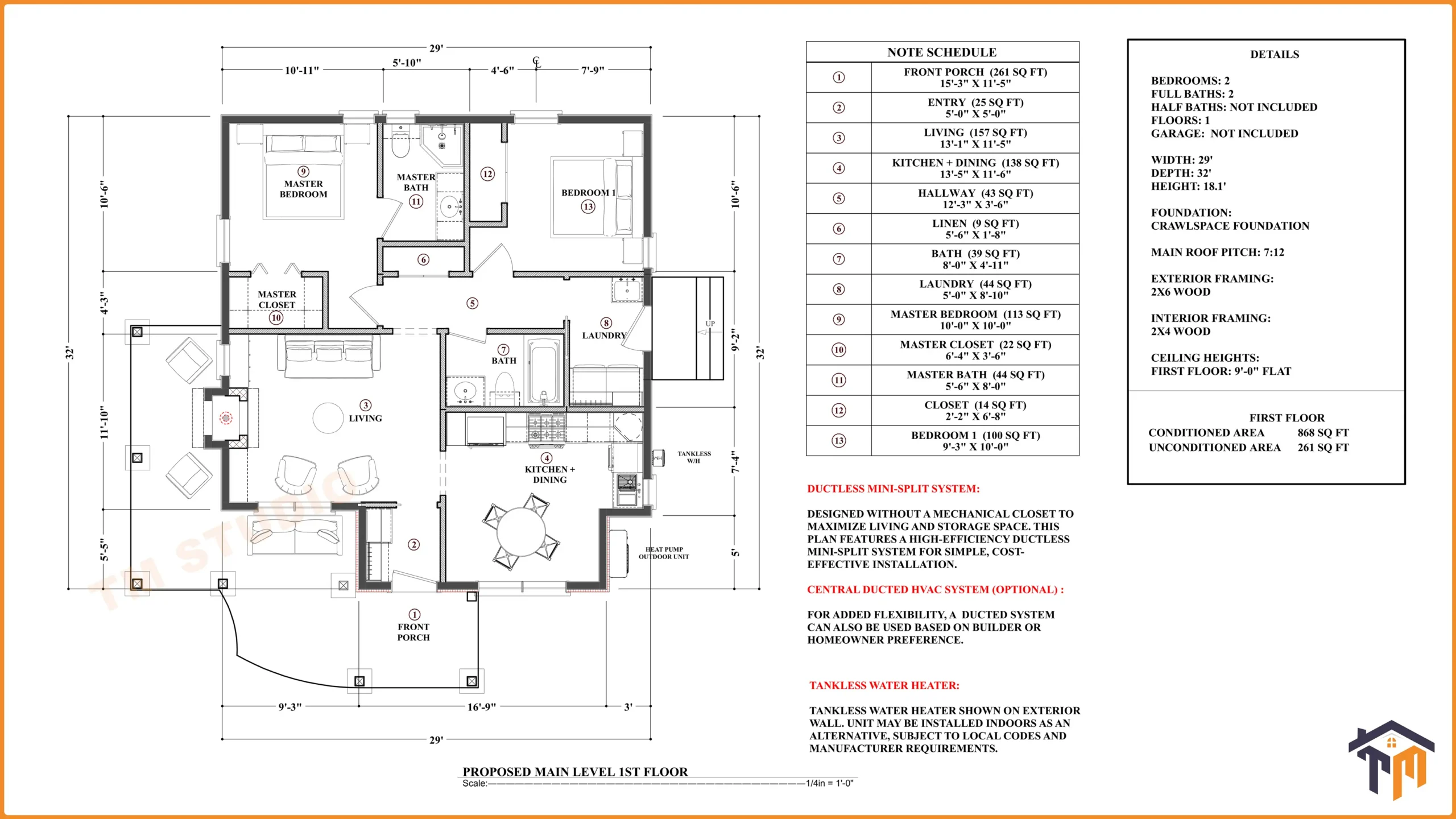 TMS-153-CF1 floor plan with dimentions