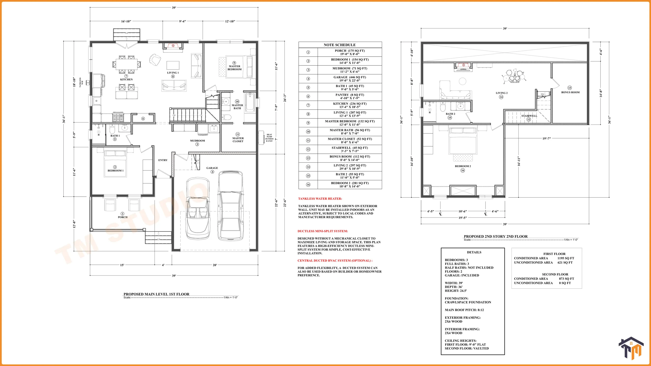 TMS-158-CF1 floor plan with details